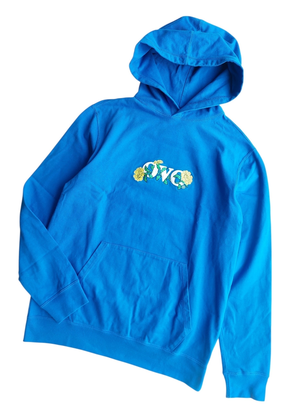 October's Very Own OVO Blue Hoodie Men's M Sweatshirt Floral Logo Cotton